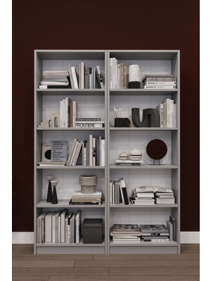 Asra Trend Lüks 10 Raflı Ev Ofis Kitaplık %100 MDF Modern Dekoratif Kütüphane Kitaplık K003