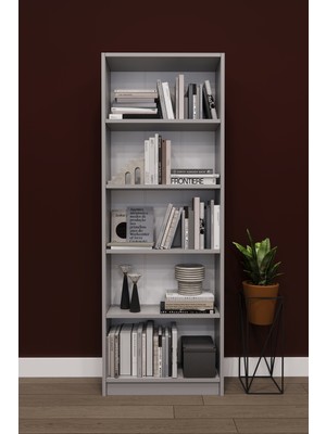 Asra Trend Lüks 5 Raflı Ev Ofis Kitaplık %100 MDF Modern Dekoratif Kütüphane Kitaplık K002