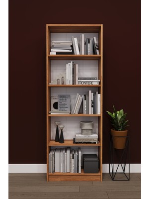 Asra Trend Lüks 5 Raflı Ev Ofis Kitaplık %100 MDF Modern Dekoratif Kütüphane Kitaplık K002