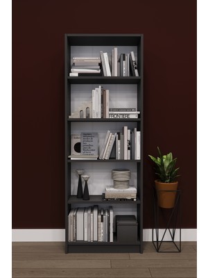 Asra Trend Lüks 5 Raflı Ev Ofis Kitaplık %100 MDF Modern Dekoratif Kütüphane Kitaplık K002