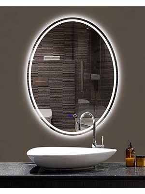 Quattro Home Yumurta Form LED Banyo Aynası – Dokunmatik Dimmer Aydınlatmalı Dekoratif Ayna