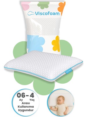Viscofoam Ortopedik Visco Bebek Yastığı 45 x 30 x 8 cm Yastık Tipi Polyester Dış Materyal ile Konforlu Uyku