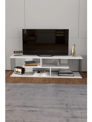 Quattro Home Beyaz Suntalam Tv Ünitesi 140 cm Raflı Tasarım