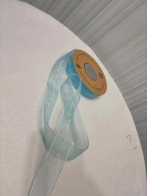 Quattro Home Yazılı Şeffaf Mavi Kurdele - 20 Metre 2.5 cm Genişlik