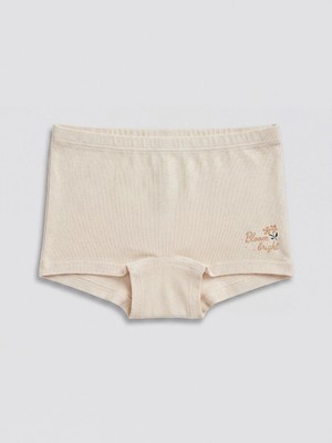 Lc Waikiki Yeni Sezon Ekru Baskılı Kız Çocuk Boxer Külot