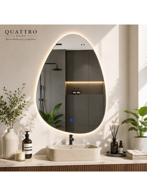 Quattro Home Asimetrik LED Aydınlatmalı Dekoratif Makyaj Aynası