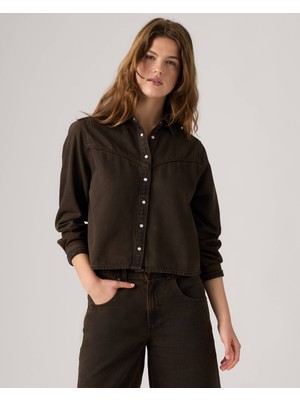 Levi's Kadın Kahverengi Jean Kot Gömlek 005DW-0007