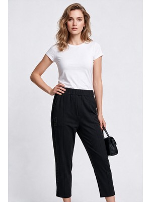 Daido Daıdo Kadın Lastik Belli Tapered Fit Dikiş Detaylı Jogger Pantolon