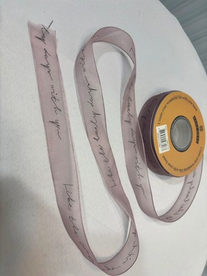 Quattro Home Yazılı Şeffaf Kurdele Pembe Altın 20M 2.5cm