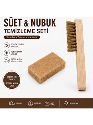 SRTfootcare Süet Nubuk Temizleme Seti Tel Fırça + 1 Adet Süet Nubuk Silgisi