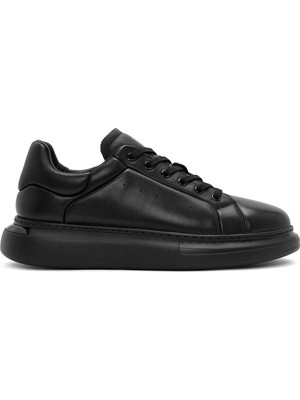 Derimod Erkek Siyah Bağcıklı Kalın Tabanlı Deri Sneaker WM680004DV