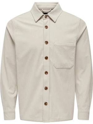 Only & Sons Erkek Onstıle Kadife Bej Gömlek - 22027422