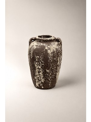 Dekomini Arelia Seramik Dokulu Kulplu Dekoratif Vazo 26×16 cm