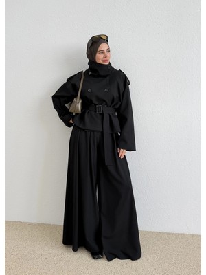 Moda Aksa 00 YÜKSEK YAKA PREMİUM TRENÇKOT TAKIM