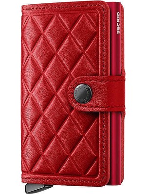 Secrid Premium Miniwallet+ Emboss Diamond Kartlık Cüzdan, Kırmızı