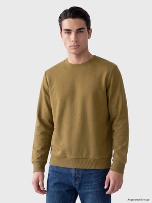 Lc Waikiki Yeni Sezon Sarı Bisiklet Yaka Erkek Kalın Sweatshirt