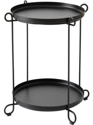 Marvielle Metal Çıkarılabilir Tepsili Siyah 50×54 cm - Yan Sehpa