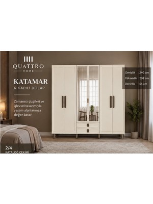 Quattro Home Katamar 6 Kapaklı Dolap