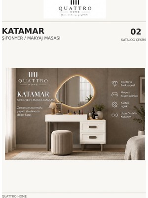 Quattro Home Katamar Aynalı Makyaj Masası
