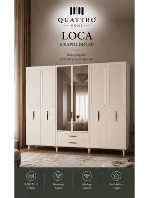 Quattro Home Loca 6 Kapaklı Dolap