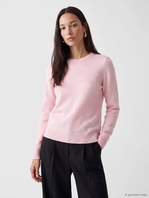 Lc Waikiki Yeni Sezon Pembe Bisiklet Yaka Kadın Triko Kazak