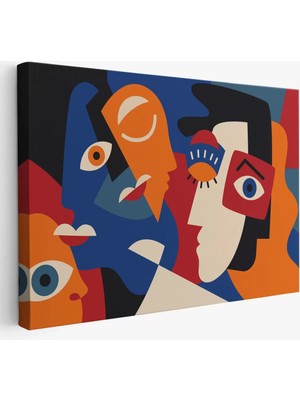 Cepahir Picasso Tarzı Soyut Insan Yüzleri Kanvas Duvar TABLOSU-1195