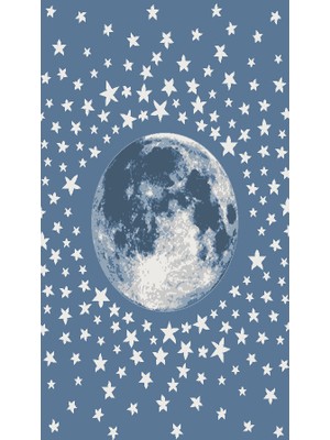 Atlas Halı Kids Kozmik Dolunay Temalı Çocuk Odası Halısı - 0019A