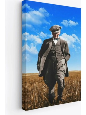 Cepahir Atatürk Portre Tablosu Mustafa Kemal Atatürk Dikdörtgen Dekoratif Kanvas TABLO-FE-129