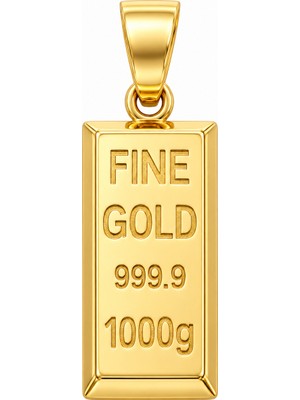 Fabrando 14 Ayar Külçe Model Altın Kolye Ucu Taşsız Ffn-02 Fine Gold