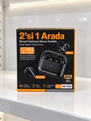Astraltech Kablosuz Bluetooth Kulaklık 4 Kulaklıklı 2’si 1 Arada Siyah