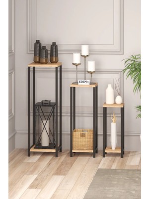 Marvielle Metal Salon Hol Dekoratif Balkon Masası - Yan Sehpa