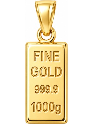 Fabrando 14 Ayar Külçe Model Altın Kolye Ucu Taşsız Ffn-01 Fine Gold