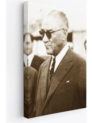 Cepahir Atatürk Portre Tablosu Mustafa Kemal Atatürk Dikdörtgen Dekoratif Kanvas TABLO-FŞ-143