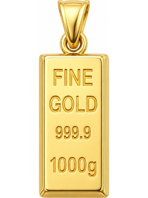 Fabrando 14 Ayar Külçe Model Altın Kolye Ucu Taşsız Ffn-04 Fine Gold