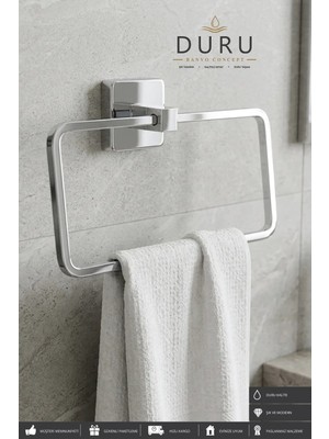 Marvielle Aksu Kare Halka Havluluk Havlu Askisi Krom - Banyo Askısı