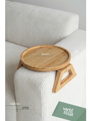 Marvielle Bambu Kenar Sehpası, , 24 Cm, Şık Tasarım - Yan Sehpa