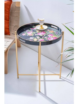 Marvielle Çıkarılabilir Tepsili Sehpa 49 cm - Yan Sehpa