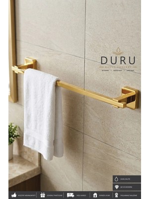 Marvielle Aksu Uzun Havluluk Havlu Askisi Gold - Banyo Askısı