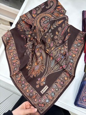 Acı Kahve Siyane Scarf Renkli Pamuk Eşarp