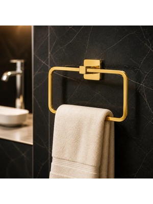 Marvielle Parlak Gold Banyo Havluluk Eskitme Pirinç Paslanmaz Çelik - Banyo Askısı