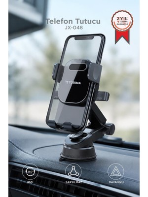 Torima Telefon Tutucu 360 Derece Dönebilen Vantuzlu Araç İçi Oto Aksesuarları JX048 Siyah