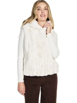Guess Sophy Kapüşonlu Suni Kürk YELEK-W5BL99WDCH0