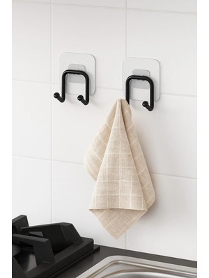 Marvielle 2 Adet Çift Kancalı Banyo Mutfak Askısı Metal Askılık - Banyo Askısı