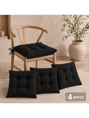 Marvielle 4'lü 40X40 cm Bağcıklı Oturma Minderi - Sandalye Minderi