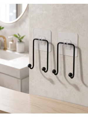 Marvielle 2'li Yapışkanlı Duvar Askısı Mutfak Banyo Ev Için - Banyo Askısı