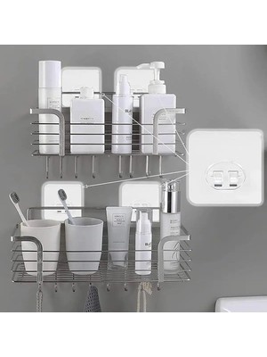 Marvielle Süper Güçlü Kendinden Yapışkanlı Raf Çerçeve Tutucu Kanca Askı - Banyo Askısı