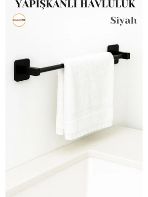 Marvielle Modern Tasarım Siyah Uzun Plastik Havluluk 39 cm Banyo Mutfak Duvar Tipi - Banyo Askısı