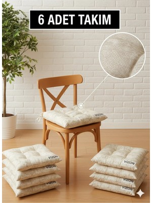 Marvielle 6 Adet Bağcıklı 40X40 - Sandalye Minderi