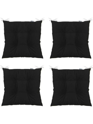 Marvielle 4'lü Kare 40 x 40 cm Siyah - Sandalye Minderi