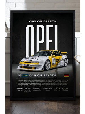 Duvarda Opel Calibra Siyah Ahşap Çerçeveli Poster, Dekoratif Araba Duvar Tablosu